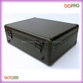 Caja de herramientas de aluminio de superficie de rayas negro ABS (satc009)